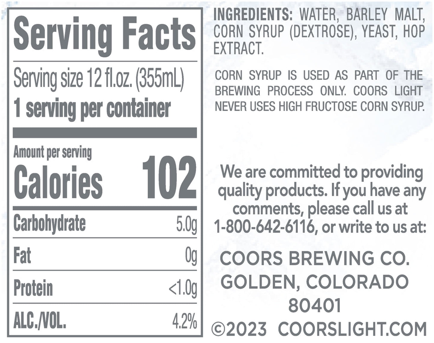 Coors Light Lager Beer, 12 Pack, 12 fl oz Cans, 4.2% ABV