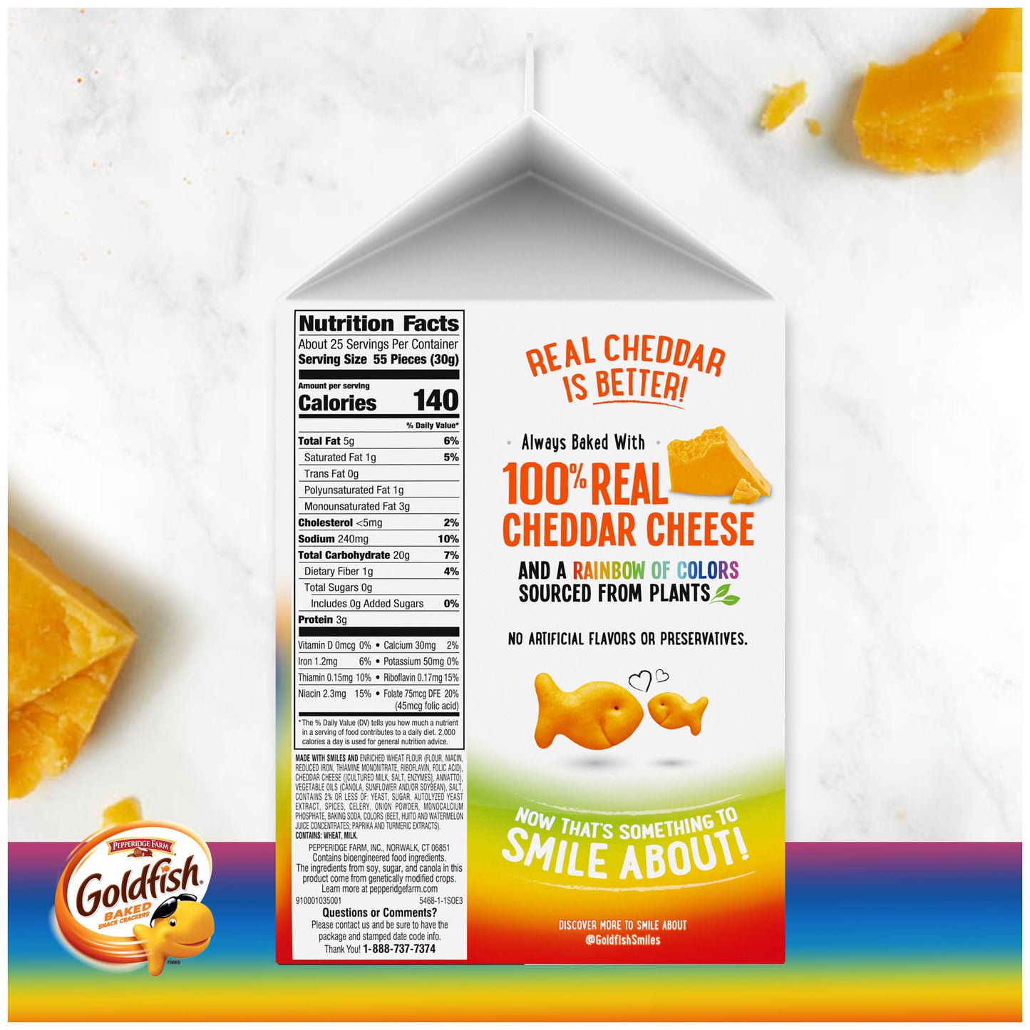 Goldfish Colors Cheddar Cheese Crackers, 27.3 oz Carton