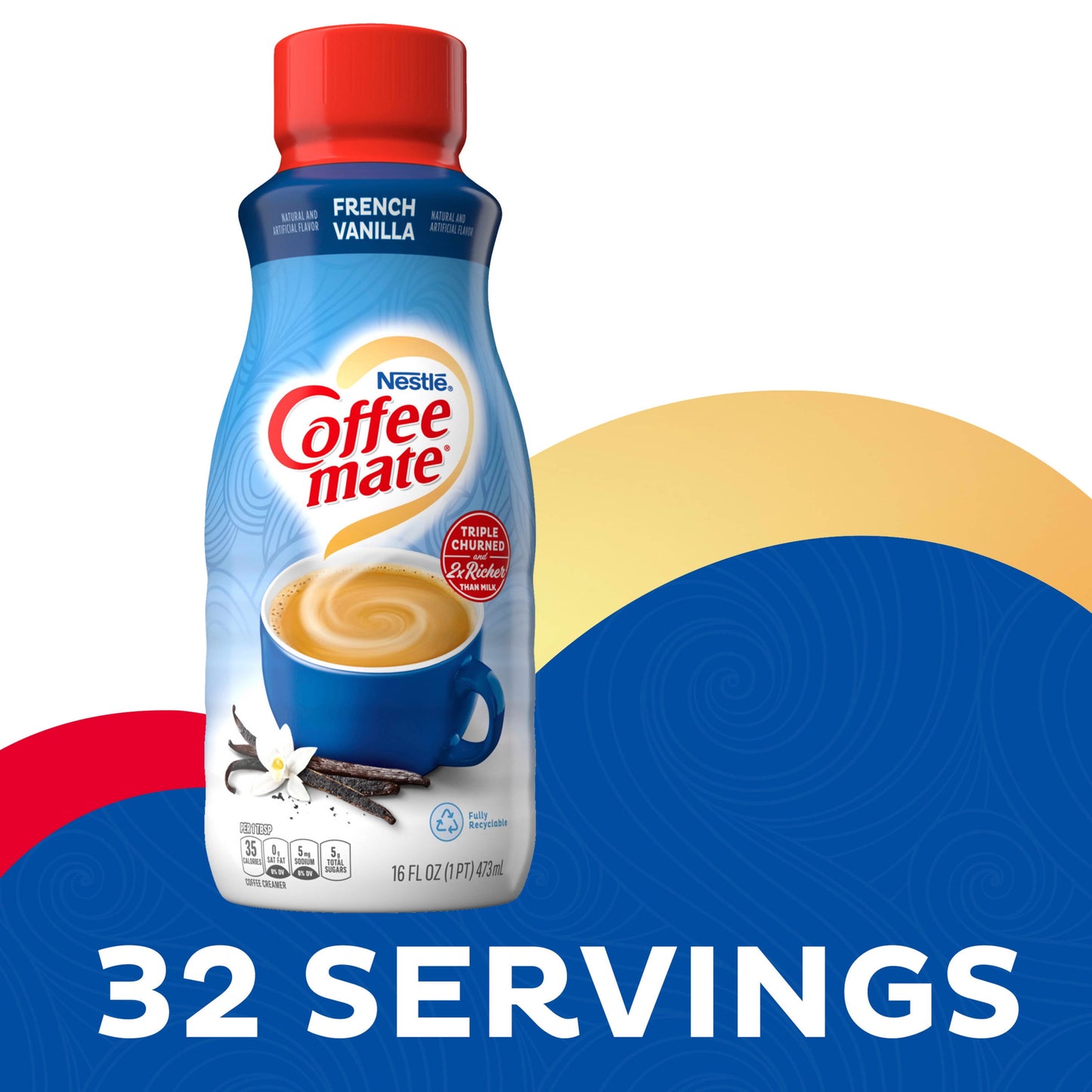 Nestle Coffee mate French Vanilla Liquid Coffee Creamer, 16 fl oz