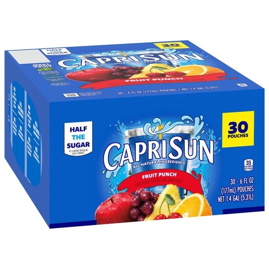 Capri Sun Fruit Punch Juice Box Pouches, 30 ct Box, 6 fl oz Pouches