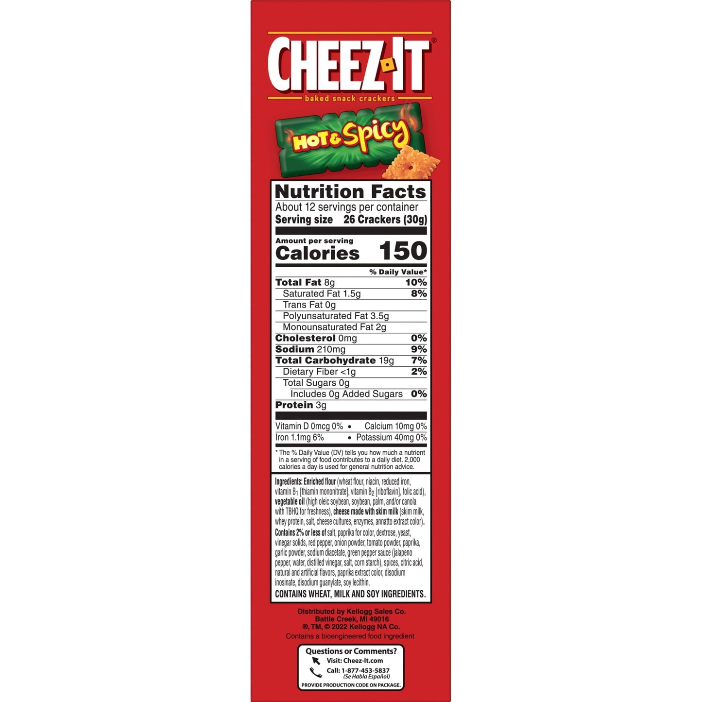 Cheez-It Hot and Spicy Cheese Crackers, 12.4 oz