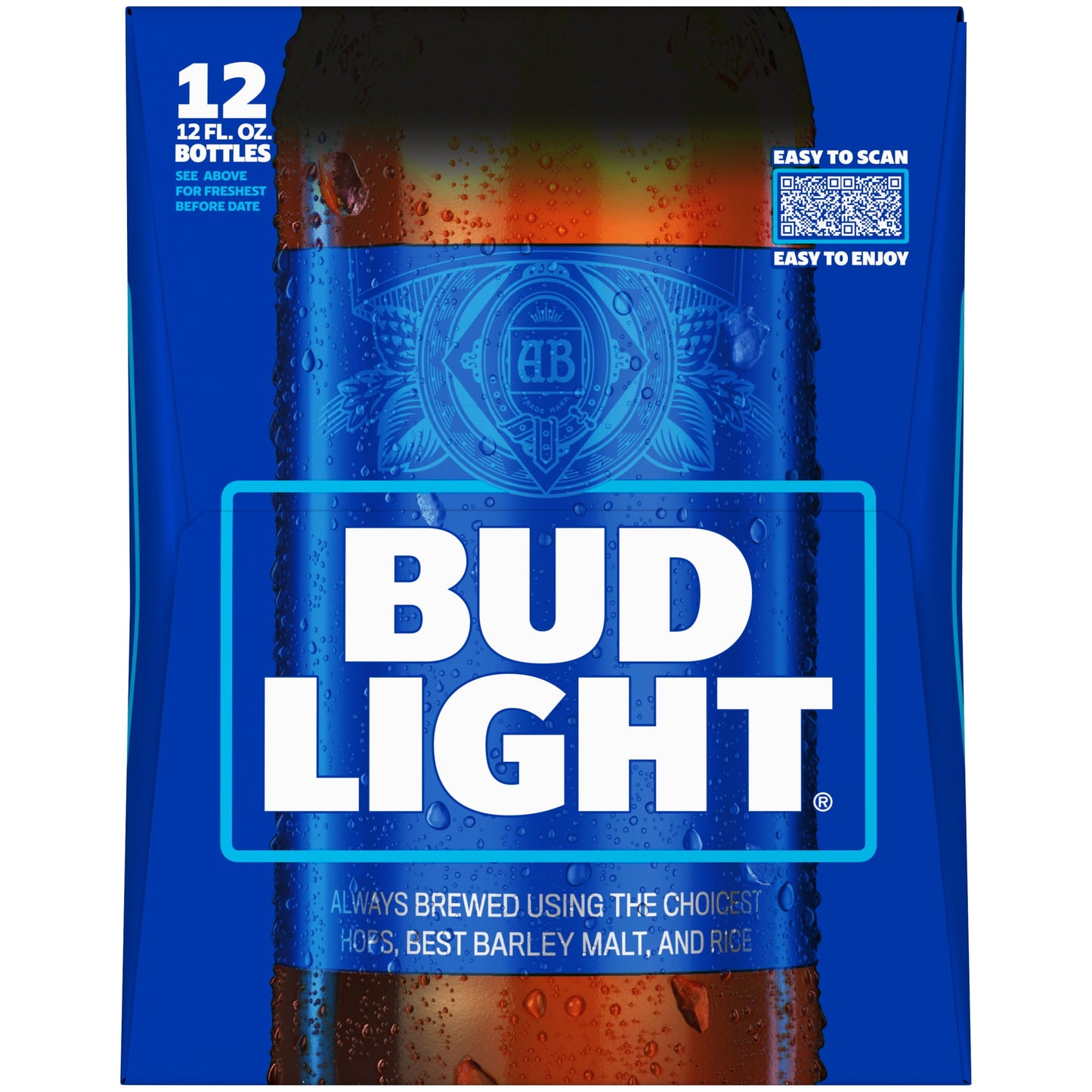 Bud Light Beer, 12 Pack Lager Beer, 12 fl oz Glass Bottles, 4.2% ABV, Domestic Beer