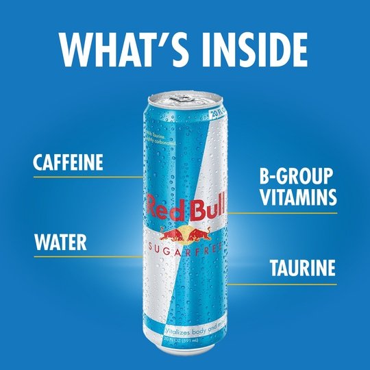Red Bull Sugar Free Energy Drink, 20 fl oz Can