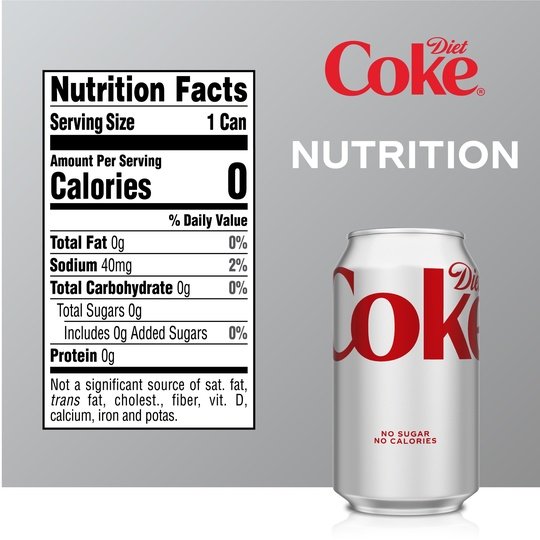 Diet Coke Soda Pop, 12 fl oz, 24 Pack Cans