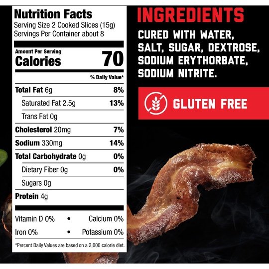 HORMEL BLACK LABEL Microwave Ready Pork Bacon, Gluten Free, 12 oz Plastic Pouch (4 Pouches per Pack)