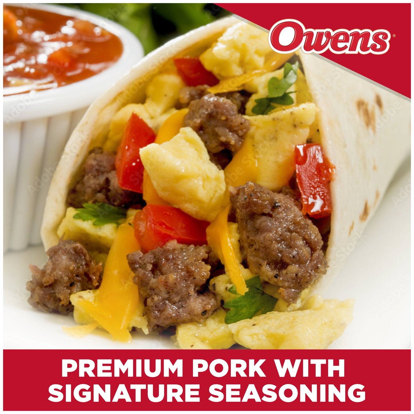 Owens Premium Pork Breakfast Hot Sausage Roll ,16 oz