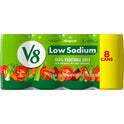 V8 Low Sodium Original 100% Vegetable Juice, 5.5 fl oz Can (Pack of 8)