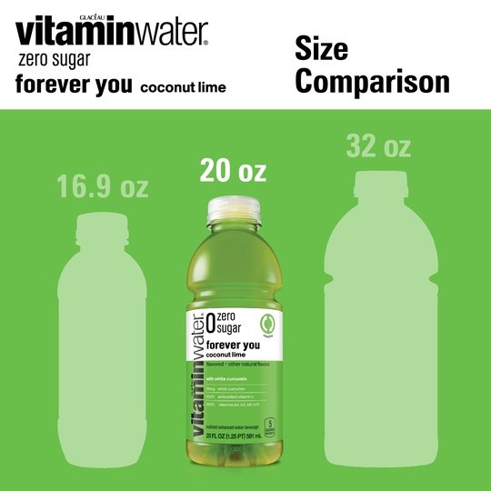 vitaminwater zero forever you nutrient enhanced water w/ vitamins, coconut-lime, 20 fl oz