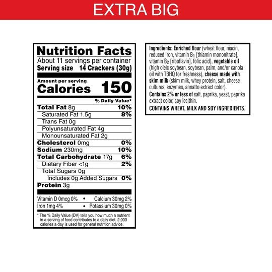 Cheez-It Extra Big Cheese Crackers, 11.7 oz