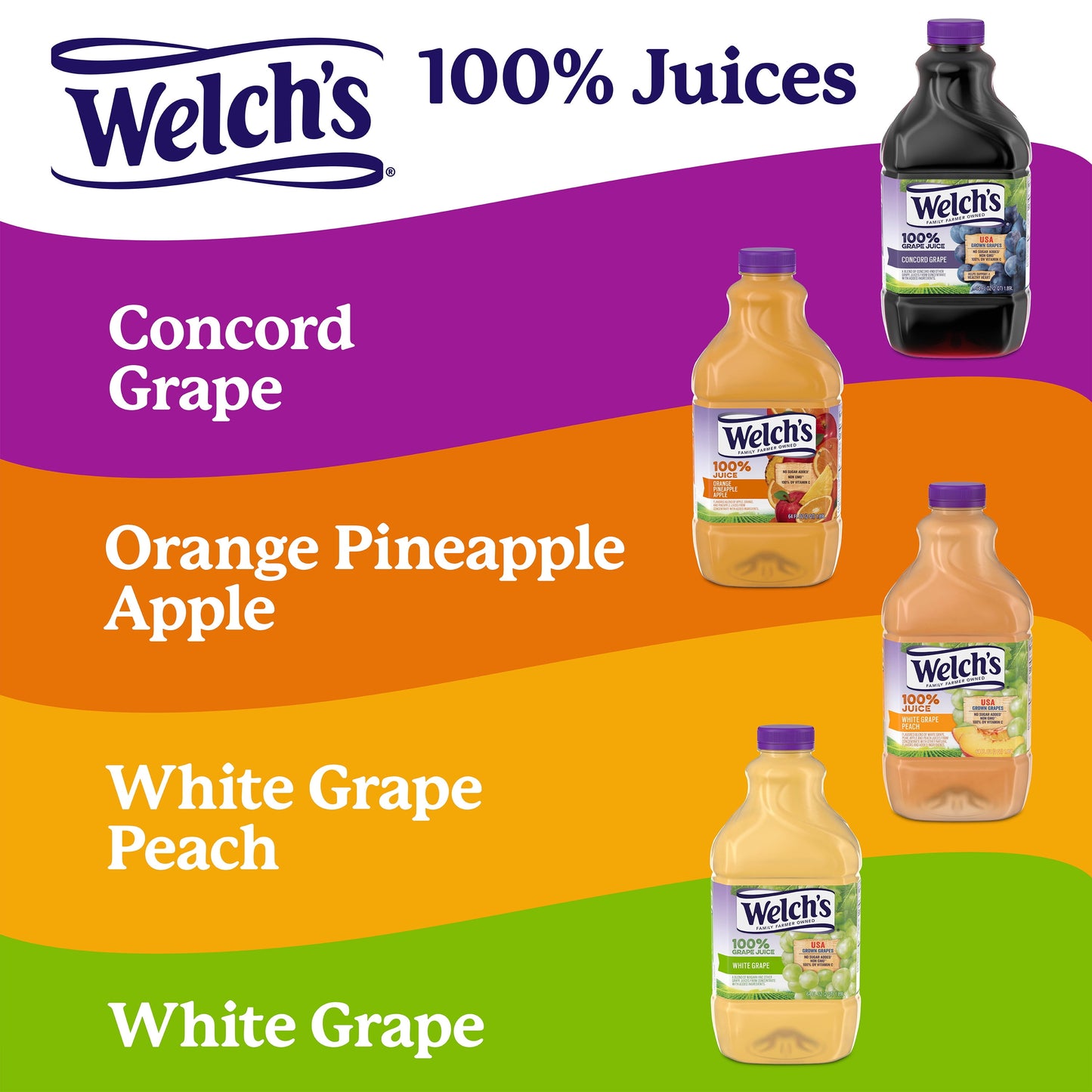 Welch's 100% Grape Juice, Concord Grape, 96 fl oz Bottle