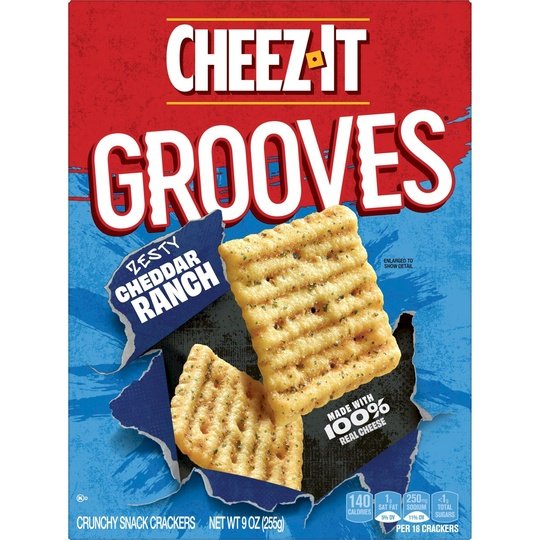 Cheez-It Grooves Zesty Cheddar Ranch Cheese Crackers, 9 oz