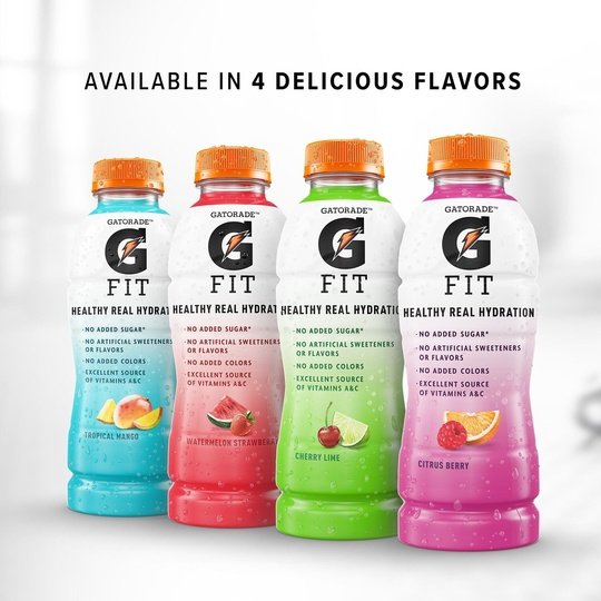 Gatorade Fit Electrolyte Beverage, Healthy Real Hydration, Tropical Mango, 16.9 oz Bottle