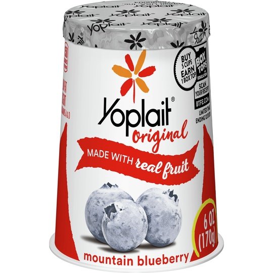 Yoplait Original Mountain Blueberry Low Fat Yogurt, 6 OZ Yogurt Cup