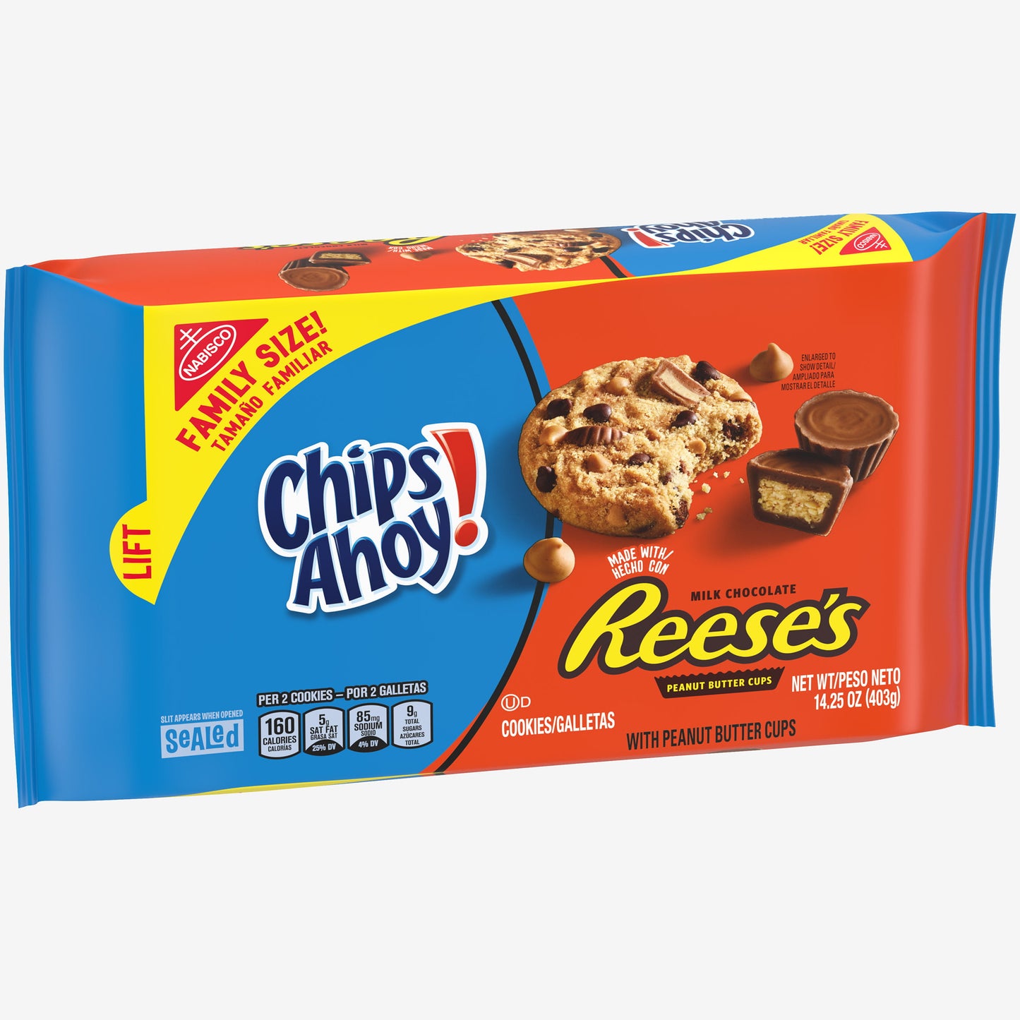 CHIPS AHOY! Cookies with Reese’s Peanut Butter Cups, Family Size, 14.25 oz