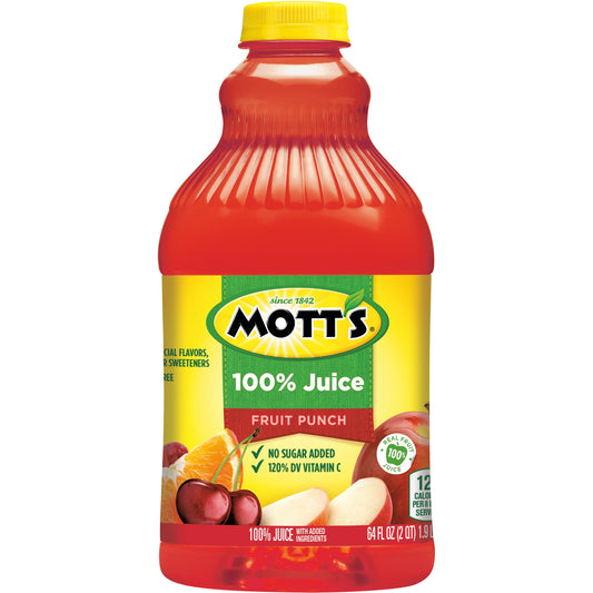 Mott's 100% Juice Fruit Punch Juice, 64 fl oz Bottle