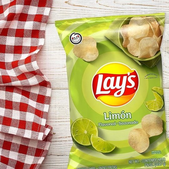 Lay's Potato Chips, Limon Flavor, 7.75 oz Bag