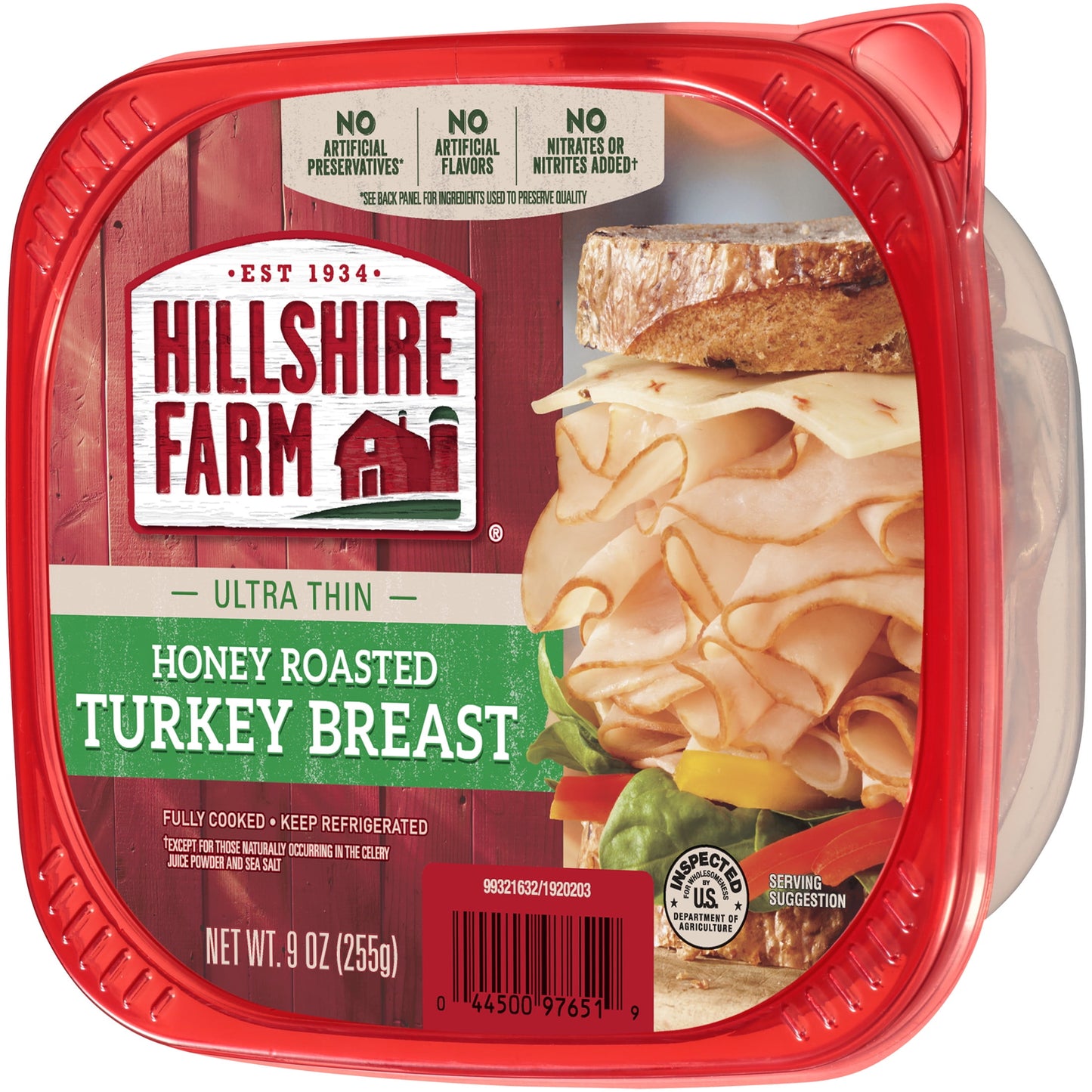 Hillshire Farm Sliced Honey Roasted Turkey Breast Deli Lunch Meat, 9 oz