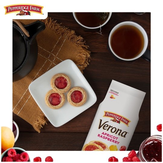 Pepperidge Farm Verona Apricot Raspberry Thumbprint Cookies, 6.75 oz Bag