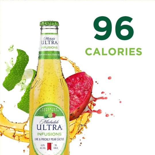 Michelob ULTRA Infusions Lime & Prickly Pear Cactus Domestic Beer, 6 Pack Beer, 12 fl oz Bottles, 4 % ABV