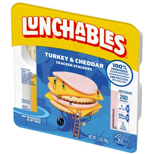 Lunchables Turkey & Cheddar Cheese with Crackers Kids Lunch Snack, 3.2 oz Tray