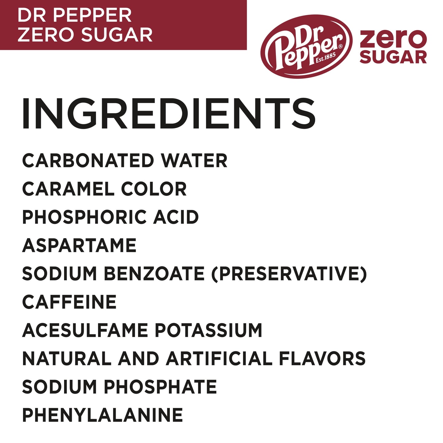 Dr Pepper Zero Sugar Soda, .5 L bottles, 6 pack