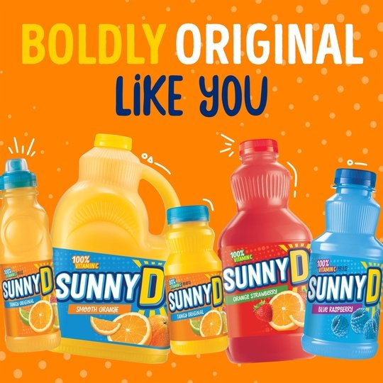 SUNNYD Tangy Original Orange Juice Drink, 6 Count, 10 FL OZ Bottles