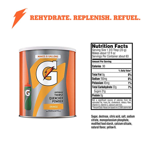 Gatorade Orange Thirst Quencher Sports Drink Mix Powder, 51 oz Canister