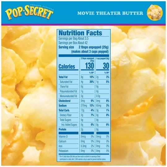 Pop Secret Microwave Popcorn, Movie Theater Butter, Flavor, 3 oz Sharing Bags, 12 Ct