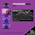 POWERADE Electrolyte Enhanced Grape Sport Drink, 20 fl oz, 8 Count Bottles