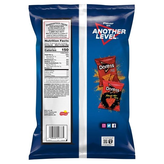 Doritos Cool Ranch Tortilla Snack Chips,Party Size, 14.05 oz Bag