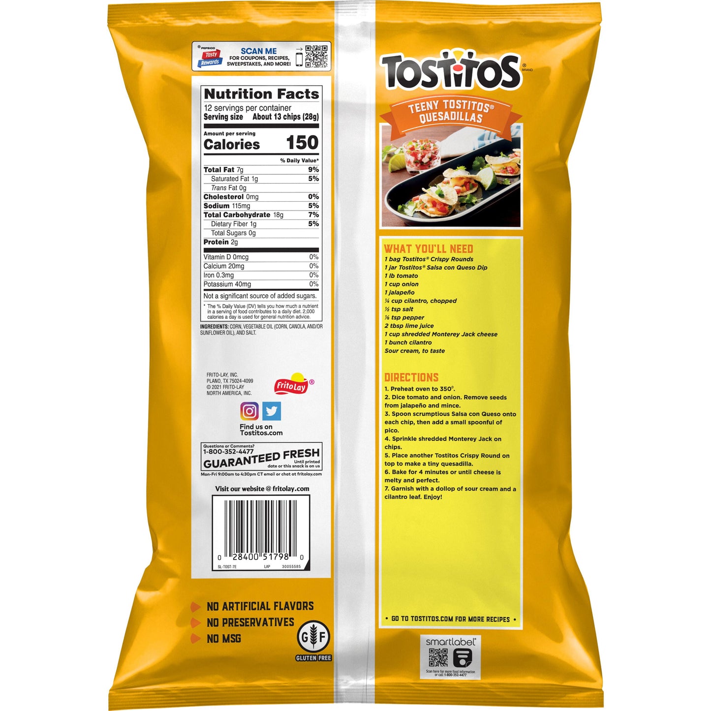 Tostitos Tortilla Chips Crispy Rounds 12 Oz