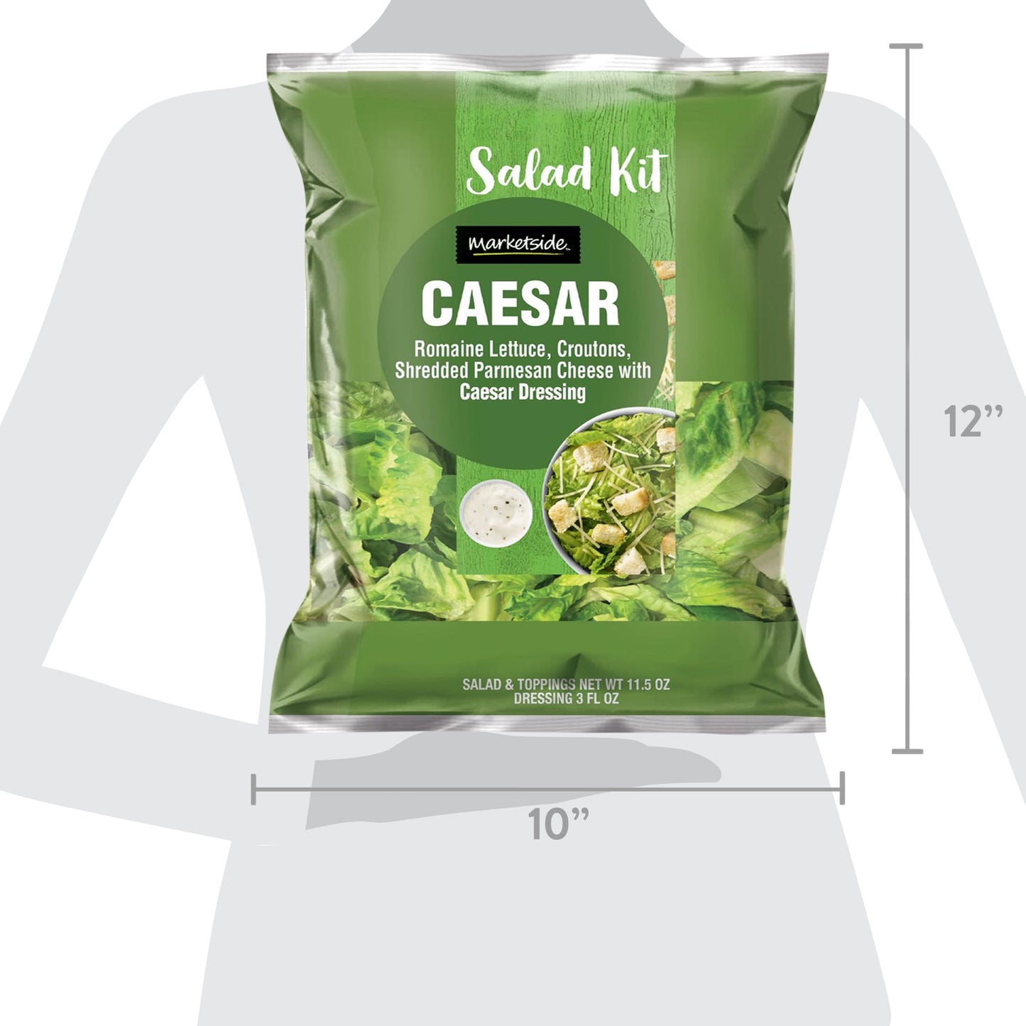 Marketside Caesar Salad Kit, 11.55 oz Bag, Fresh