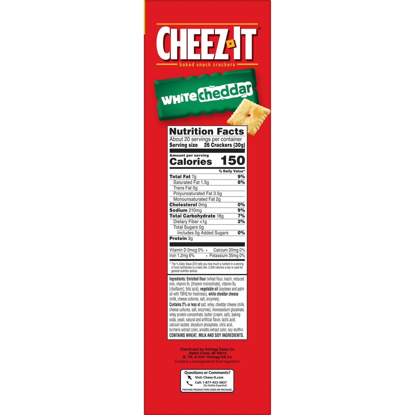 Cheez-It White Cheddar Cheese Crackers, 21 oz