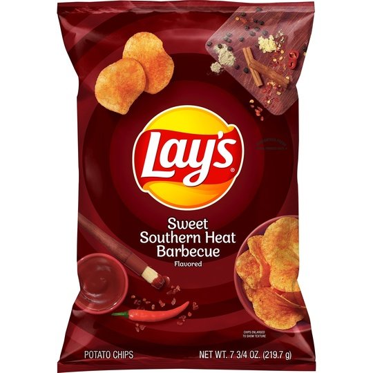 Lay's Potato Chips, Sweet Southern Heat Barbecue Flavor, 7.75 oz Bag