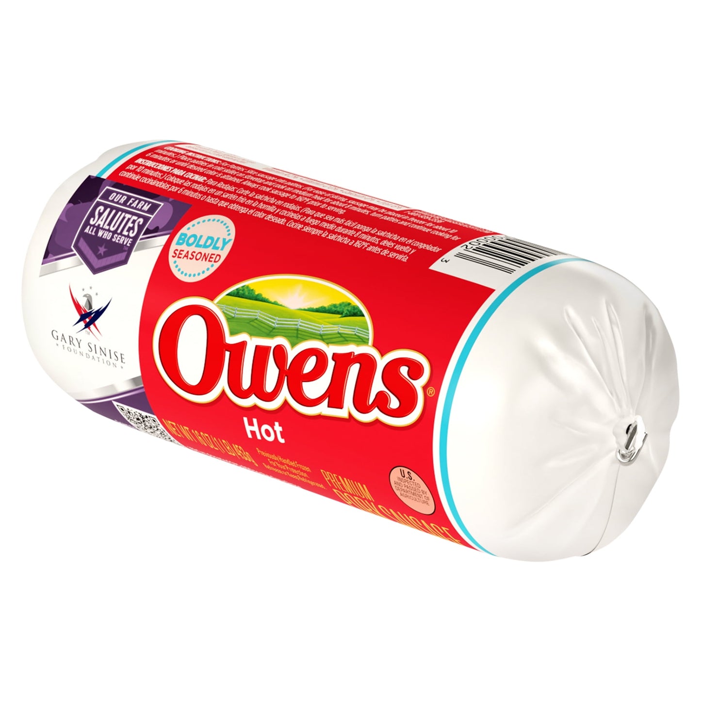 Owens Premium Pork Breakfast Hot Sausage Roll ,16 oz