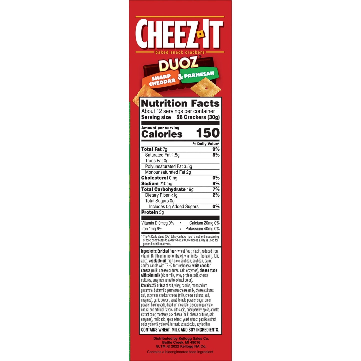 Cheez-It DUOZ Sharp Cheddar and Parmesan Cheese Crackers, 12.4 oz