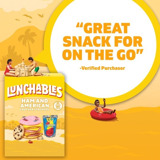 Lunchables Ham & American Cheese Cracker Stackers Kids Lunch Meal Kit, 9.1 oz Box