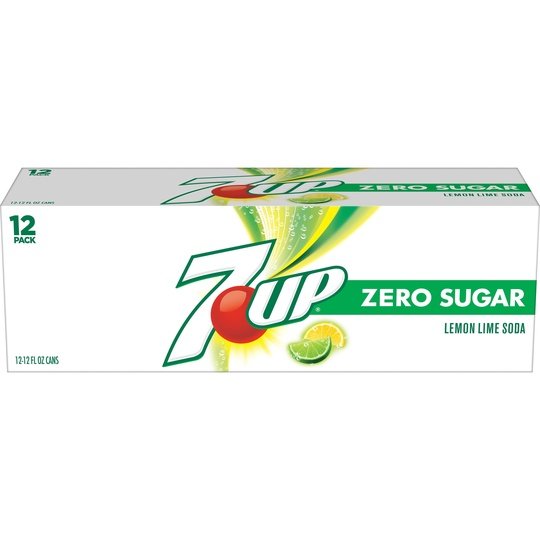 7UP Zero Sugar Lemon Lime Soda, 12 fl oz cans, 12 pack