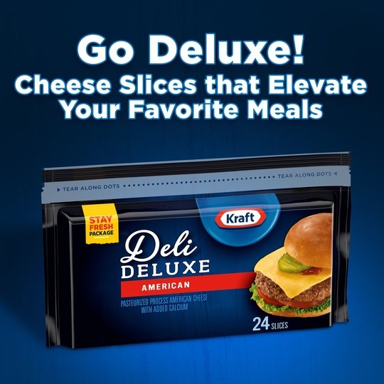 Kraft Deli Deluxe American Cheese Slices, 24 Ct Bag