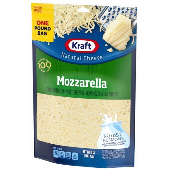 Kraft Mozzarella Shredded Cheese, 16 oz Bag