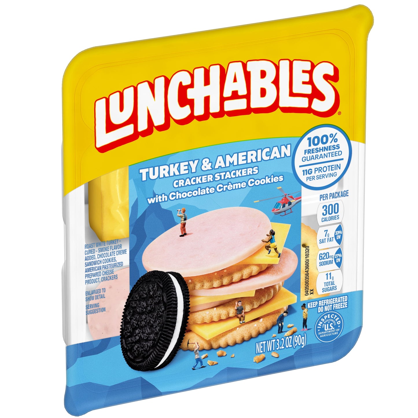 Lunchables Turkey & American Cheese Cracker Stackers Kids Lunch Snack, 3.2 oz Tray