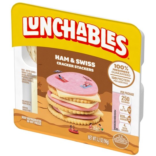 Lunchables Ham and Swiss Cracker Stackers, 3.2 oz Tray