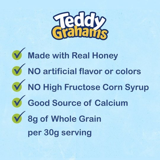 Teddy Grahams Honey Graham Snacks, 12 Snack Packs