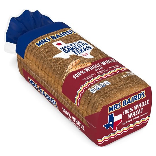 Mrs Baird's 100% Whole Wheat Bread, 20 oz