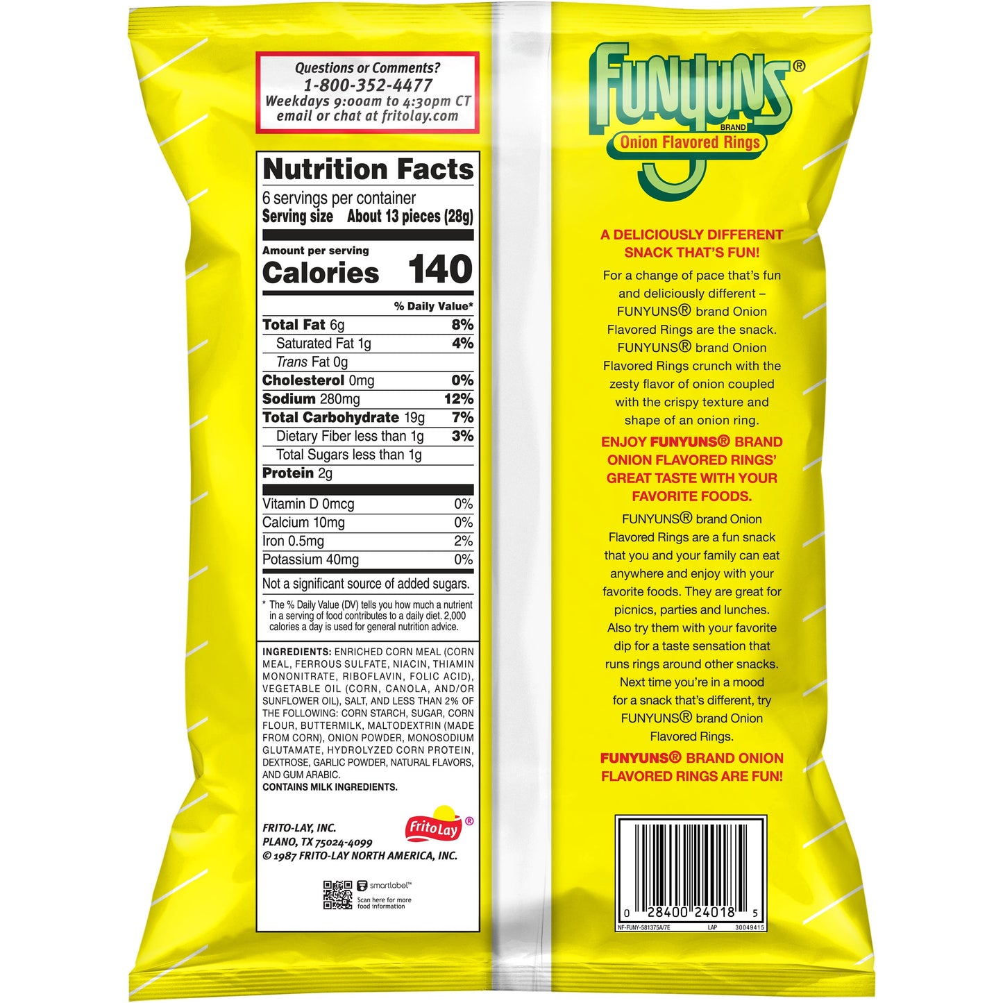 Funyuns Onion Flavored Rings, 6 oz Bag