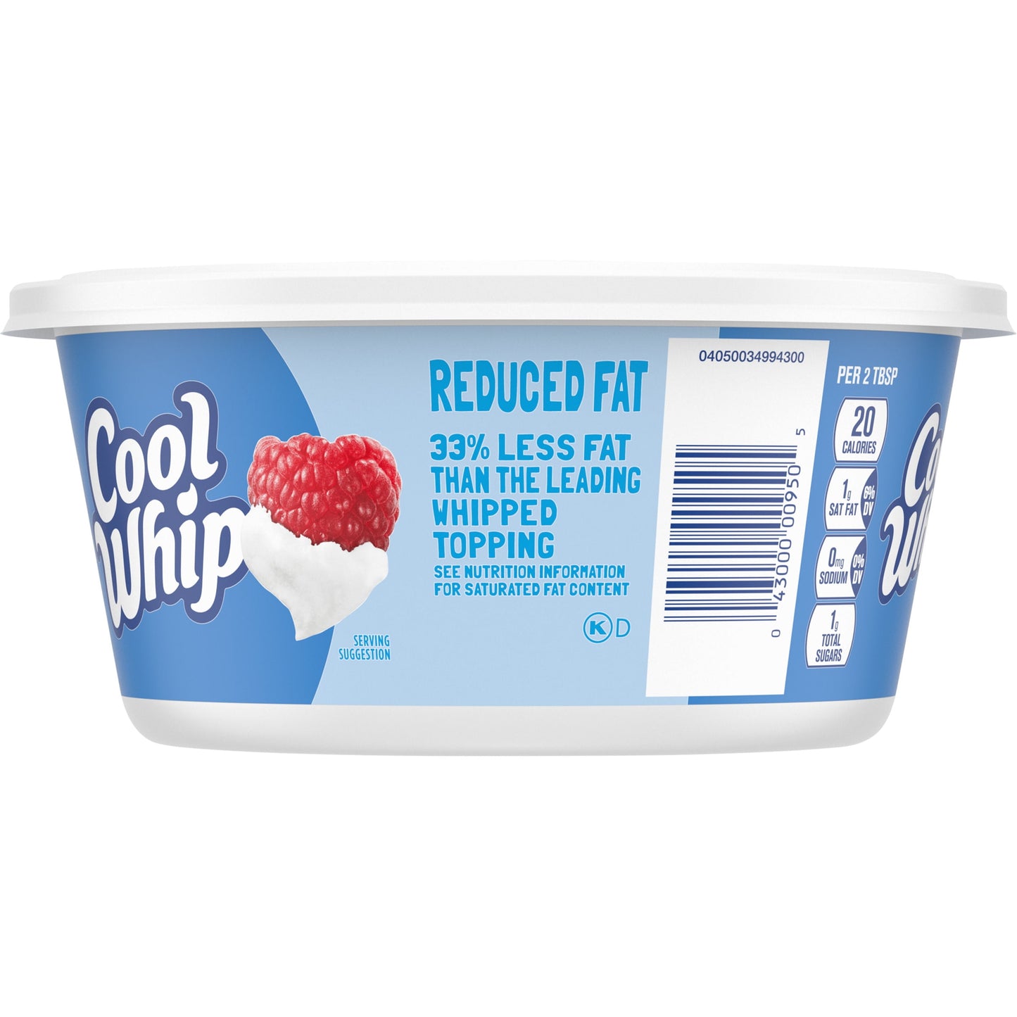 Cool Whip Reduced Fat Whipped Cream Topping, 8 oz Tub