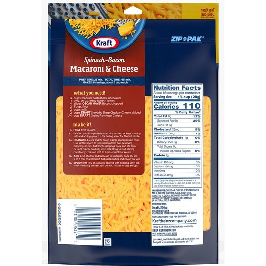 Kraft Sharp Cheddar Shredded Cheese, 16 oz Bag