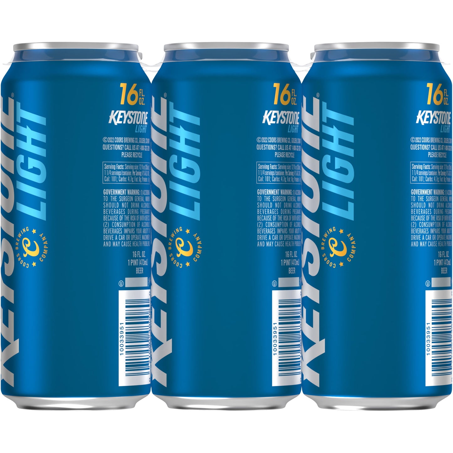 Keystone Light Lager Beer, 6 Pack, 16 fl oz Cans, 4.1% ABV