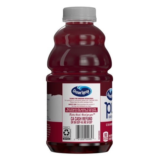 Ocean Spray Pure 100% Unsweetened Cranberry Juice, 32 fl oz