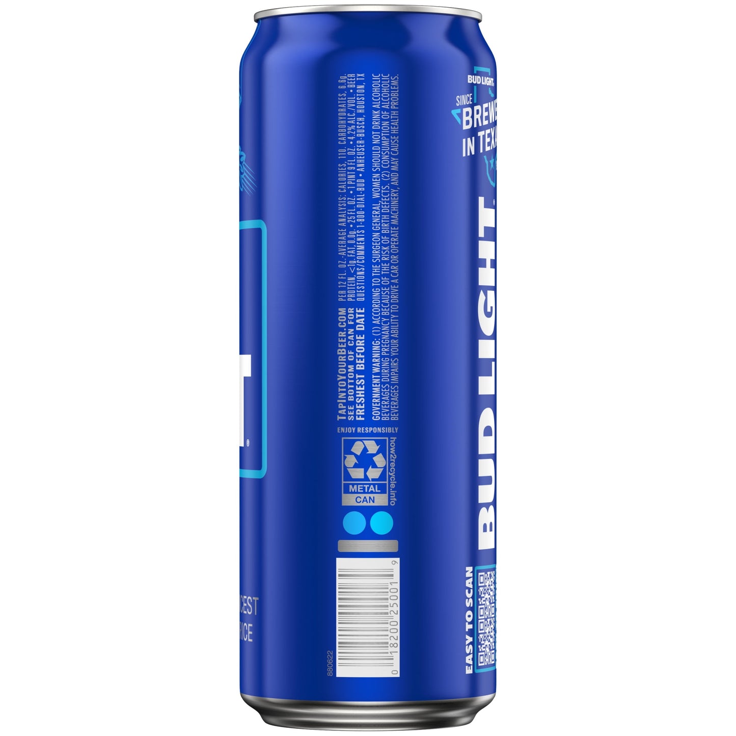 Bud Light Beer, 25 fl oz Aluminum Can, 4.2% ABV, Domestic Lager